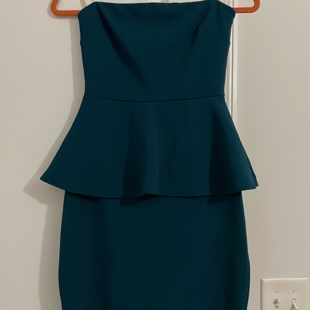 Turquoise peplum dress